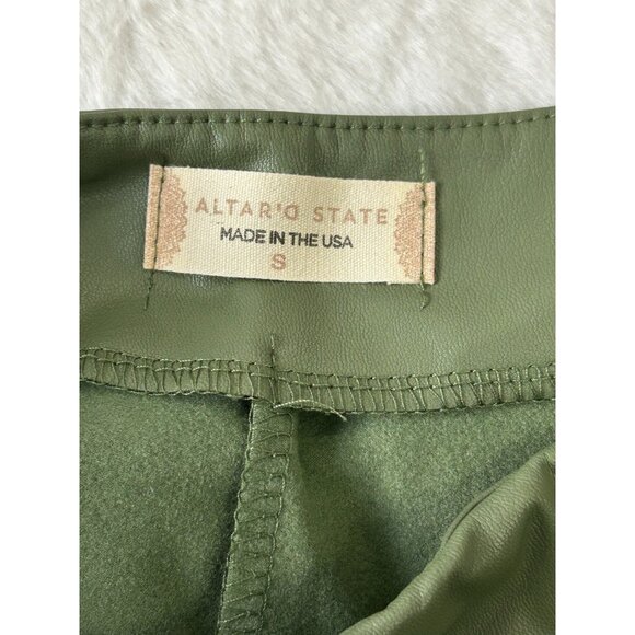 Altar'd State Women's Olive Green Leather Skort Size SMALL NWT - Picture 3 of 14